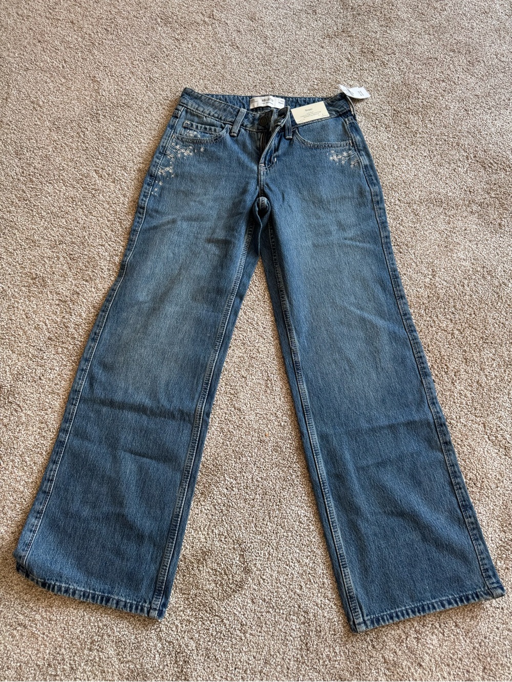 Women's Wide Leg Blue Denim Jeans